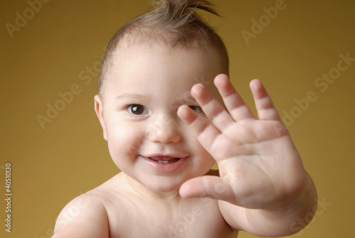 Photo: Baby boy showing his palm Baby boy showing his palm