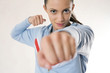 Woman showing her fist