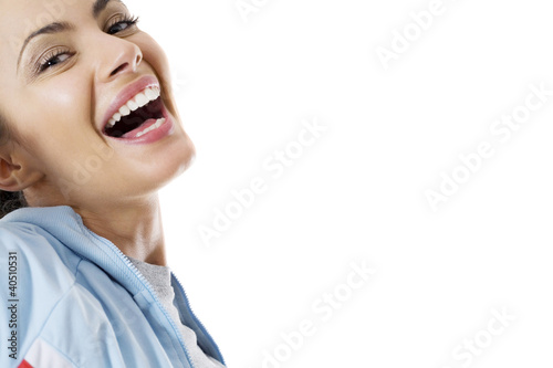Photo: Woman having a great laugh Woman having a great laugh
