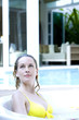 Woman relaxing in a jacuzzi