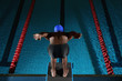 Man preparing to jump into the pool