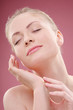 Woman posing with her eyes closed
