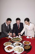 Business people eating together