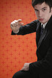 Businessman gesturing