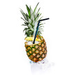Fresh pineapple with ice and tubules