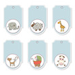 cartoon animals labels set