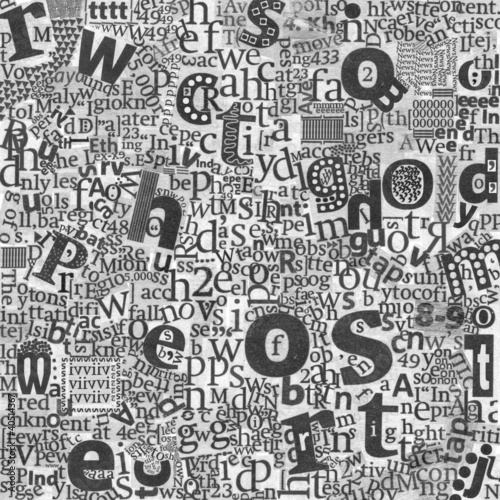 Foto: Abstract newspaper's art letters Abstract newspaper's art letters