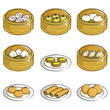 Chinese dim sum icons