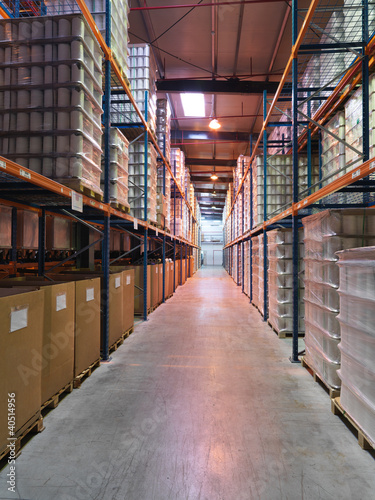 Photo: storage zone in an industrial warehouse storage zone in an industrial warehouse
