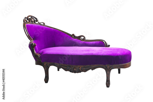 Photo: luxury purple sofa isolated with clipping path luxury purple sofa isolated with clipping path