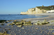 Beach and cliffs of Etretat in France