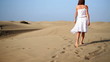 Video: Young woman walking on the desert Young woman walking on the desert