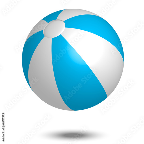 Vector: Vector illustration of blue & white beach ball Vector illustration of blue & white beach ball