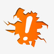 Abstract Illustration of exclamation Mark in hole Abstract Illustration of exclamation Mark in hole