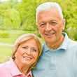 romantic senior couple outdoors