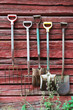 Implements on the planked wall