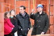Family visiting construction site