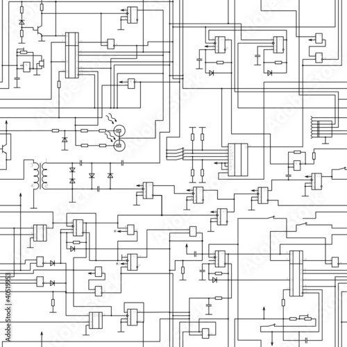 Wiring Diagram Symbols on Seamless Electrical Circuit Diagram Pattern    Germina  40519953