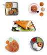 Traditional Indian bread chapati with curries, raitha