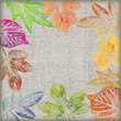 Painted leaves on a canvas Painted leaves on a canvas