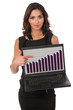 Young cute business woman with laptop