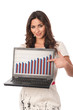 Young cute business woman with laptop