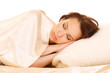 The attractive sleeping redhead women