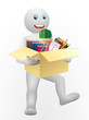 The abstract man with a box.