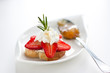 brushetta with strawberries and cream cheese