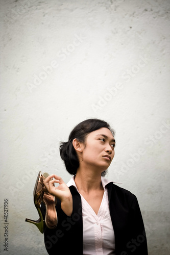Photo: tired and depressed businesswoman tired and depressed businesswoman