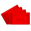 Vector illustration of red envelopes
