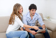 young couple with accounts
