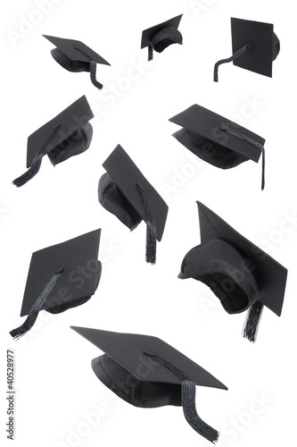 Photo: Graduation Caps On White Graduation Caps On White