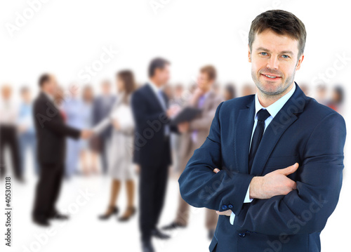 Photo: Business team people group crowd full length stand Business team people group crowd full length stand