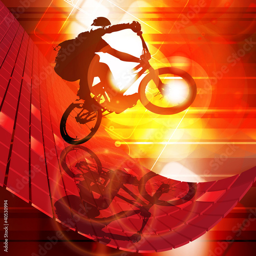 Illustration: Illustration of BMX cyclist Illustration of BMX cyclist