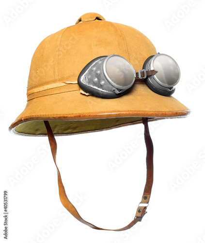 Photo: Retro cork helmet for tropical destinations. Retro cork helmet for tropical destinations.