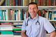 Photo: White Doctor In Front Of Books White Doctor In Front Of Books