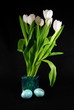 White Tulips with Easter Eggs
