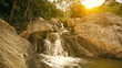 Waterfall in summer mountain фt sunset Waterfall in summer mountain фt sunset
