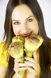 Photo: Girl with four artichokes in her hand Girl with four artichokes in her hand