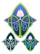 Lotus knot with non-gradient and black only versions.