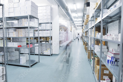 Photo: medical factory supplies storage indoor medical factory supplies storage indoor
