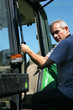 Man operating machinery