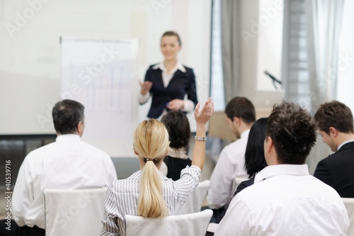 Photo: business woman giving presentation business woman giving presentation