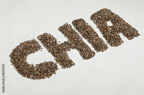 Photo: chia seeds and word chia seeds and word