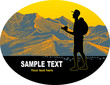 Mountain Travel, label and sticker for design