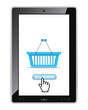 Buy online button on tablet pc.