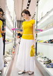 happy woman shopping