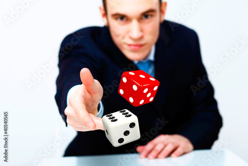 Illustration: Dice as symbol of risk and luck Dice as symbol of risk and luck