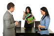 Photo: Furious manager argue employees Furious manager argue employees